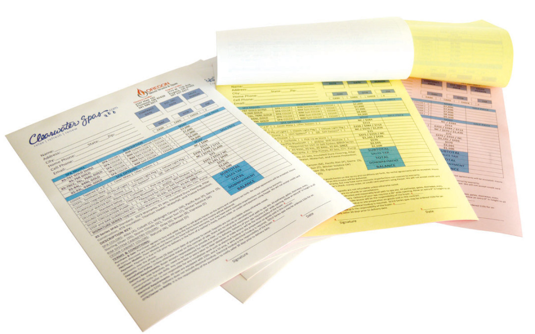 Oregon Stove Works & Spas – 3-part NCR Forms