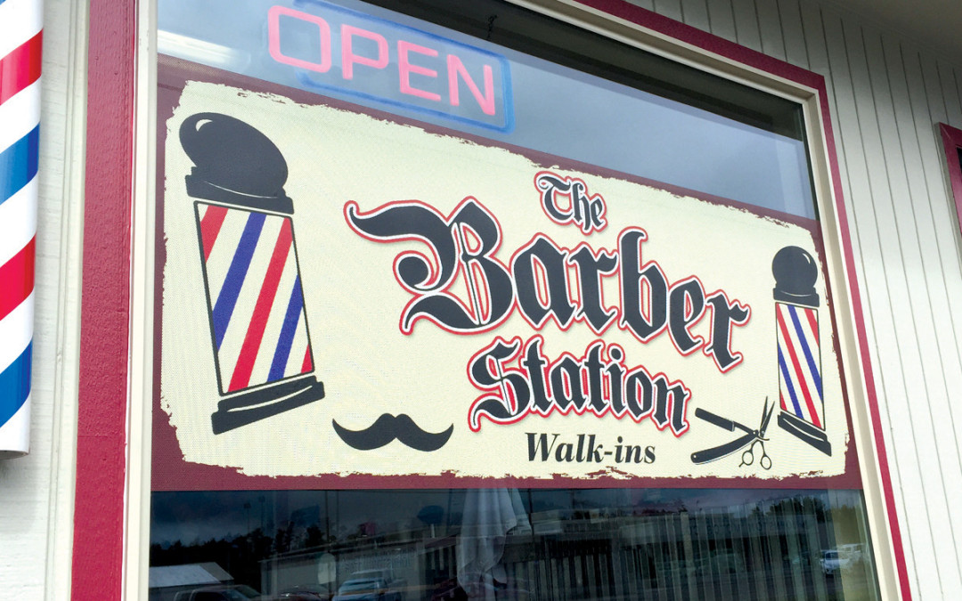 The Barber Station – Window Graphic