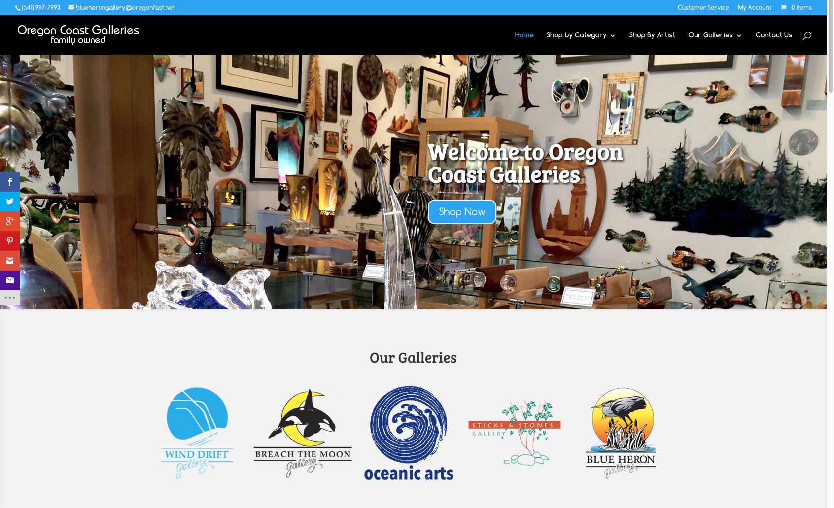 Oregon Coast Galleries – Ecommerce Website