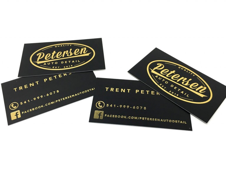 Petersen Auto Detailing – Gold Foil Business Cards