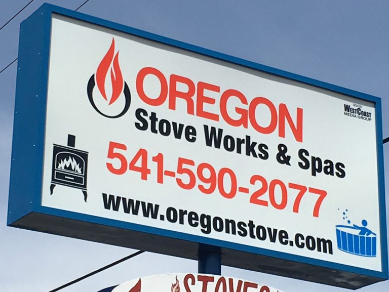 Oregon Stove Work & Spas – Sign