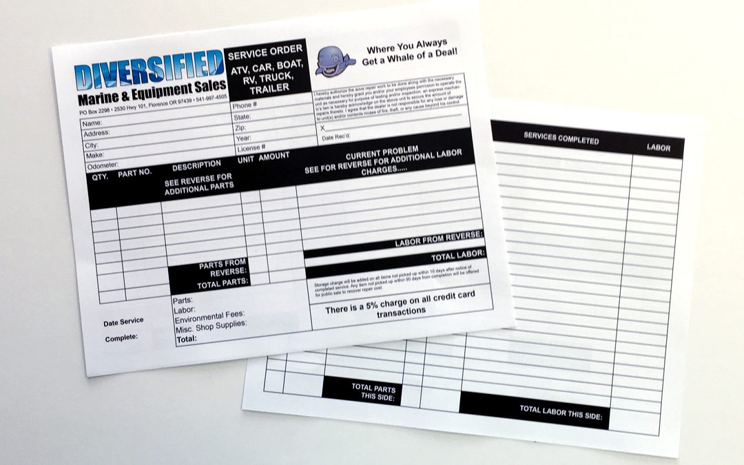 Diversified Marine & Equipment Sales – Service Order