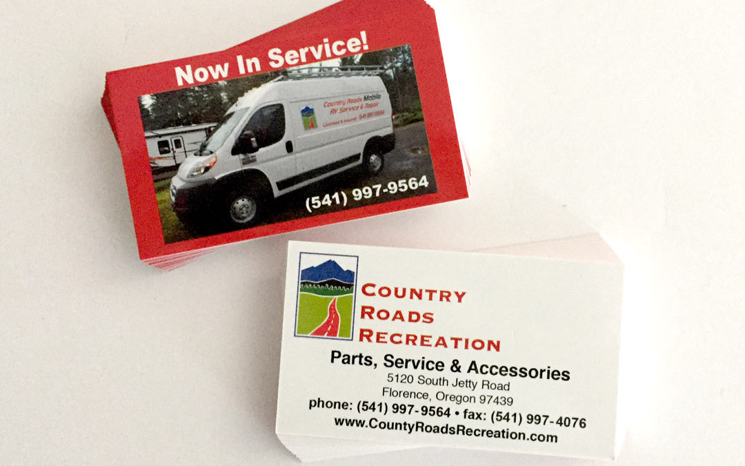 Country Roads Recreation , Part Dept. – Business Cards