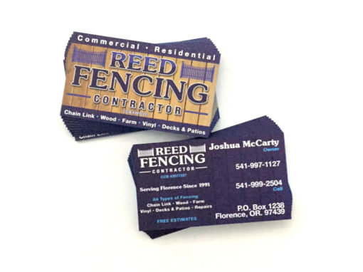 Reed Fencing – Painted Edge Business Cards