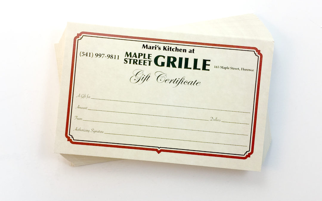 Maple Street Grille – Gift Certificates