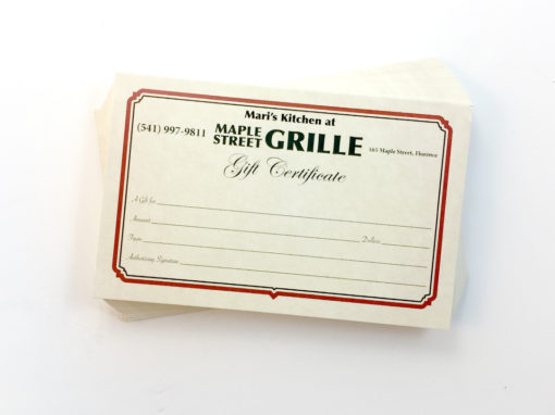Maple Street Grille – Gift Certificates