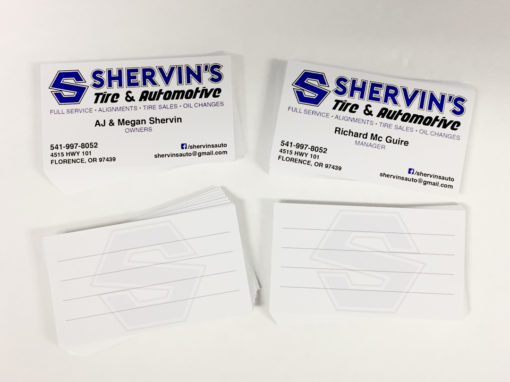 Shervin’s Automotive – Business Cards