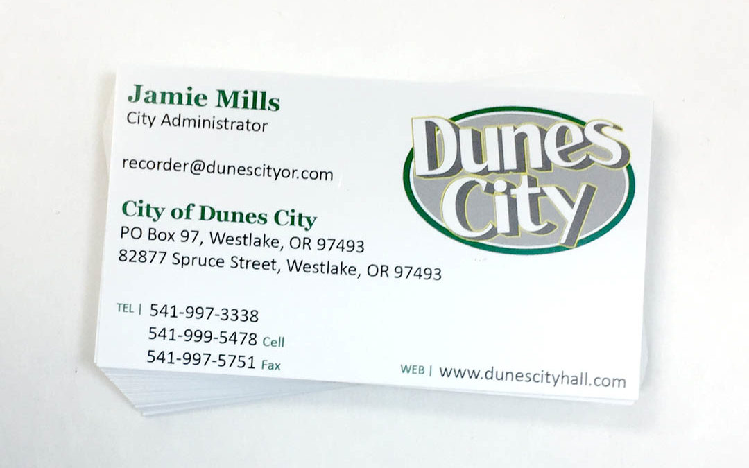 Dunes City – Business Cards