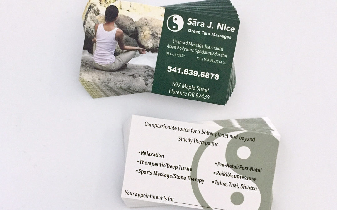 Green Tara Massages – Business Cards