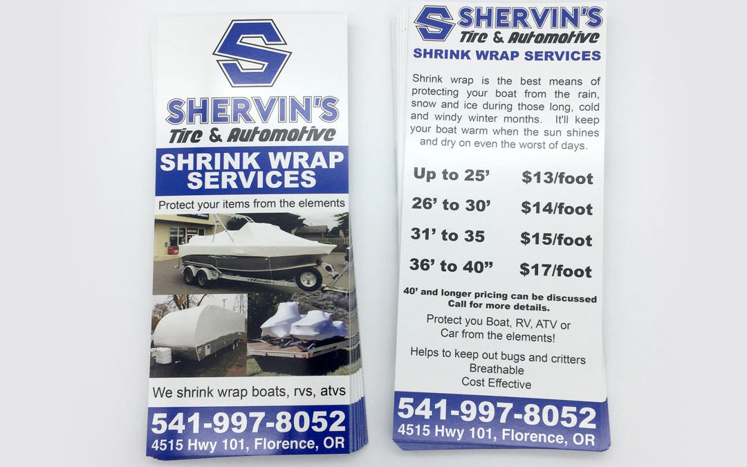 Shervins Tire & Automotive – Rack Card