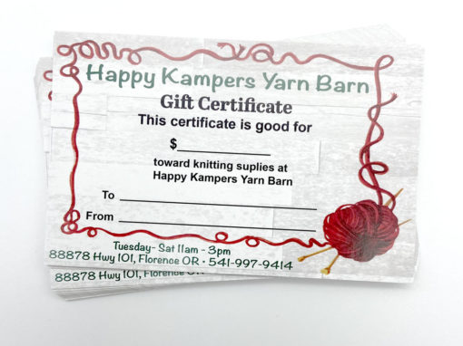 Yarn Barn – Gift Certificates